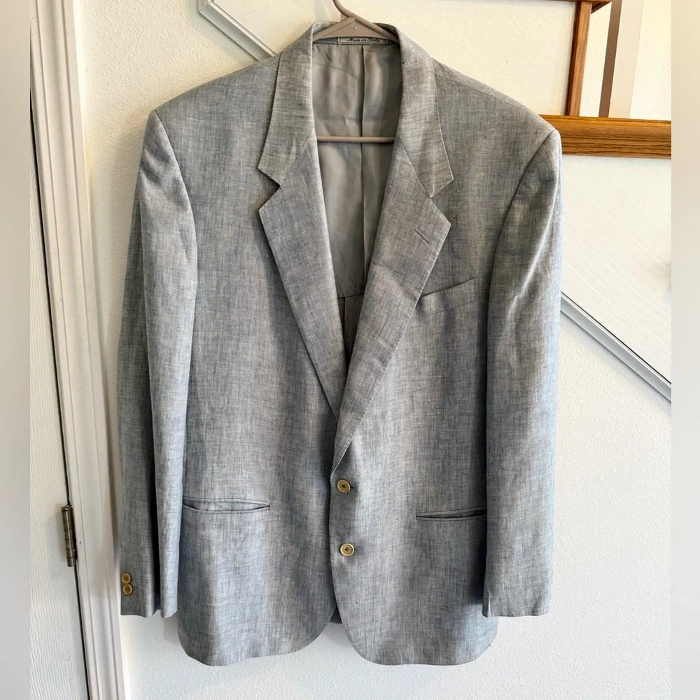 Ermenegildo Zegna pure linen blazer light blue. Runway item then dry cleaned - Picture 1 of 9